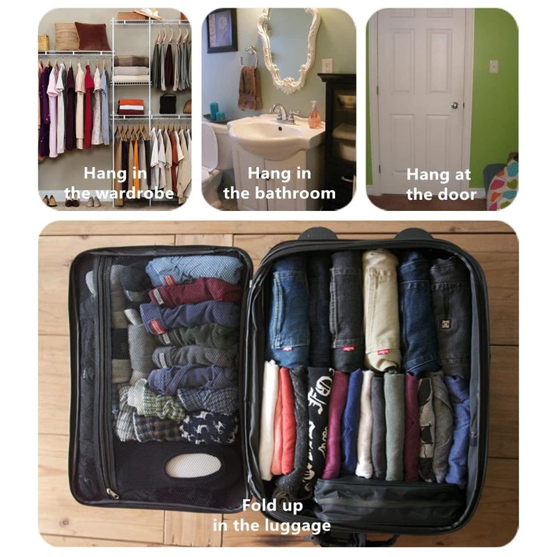 WODISON Foldable Clear Hanging Travel Toiletry Bag Cosmetic Organiser Storage, Grey, One Size - Image 5